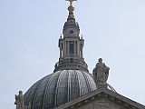 London St. Pauls Cathedral 02 Outside Lantern Close Up Here is a close up of St. Paul�s Cathedral from the west, with the cross 111m above the church floor. Below the cross is the Lantern and the outer, lead-encased dome. At the base of the lantern is the famous Golden Gallery, which offers panoramas of London.